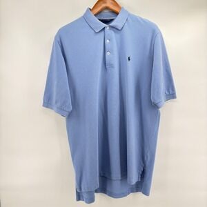 Polo Golf Ralph Lauren Mens XL Light Blue Short Sleeve Pique Cotton Polo Shirt